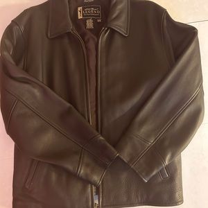 Vintage Eddie Bauer LEGEND Women’s Pebble leather Bomber Jacket dark Brown.